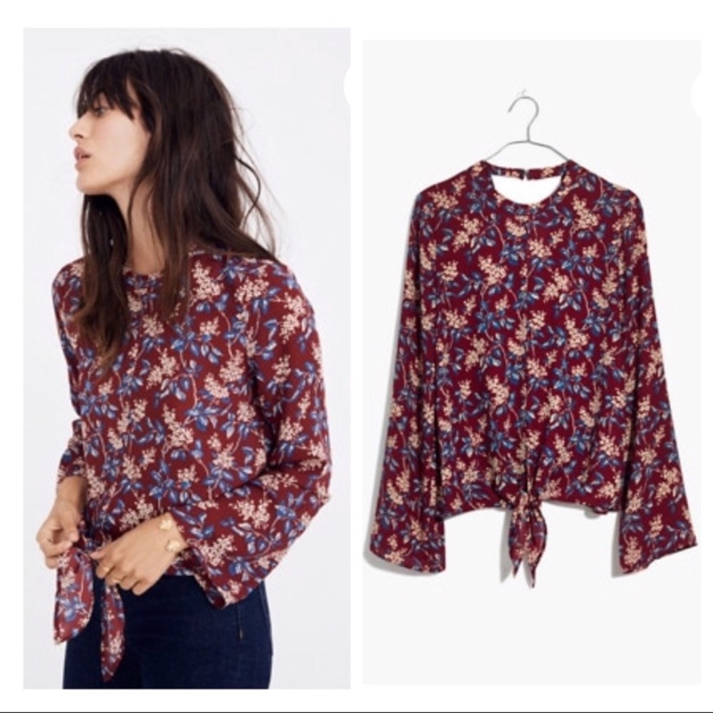 Madewell Bell Sleeve Tie Top
